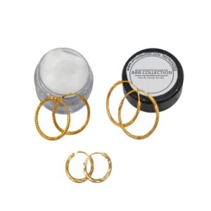 Gold Hoop Earrings Pair-Pack of 3 (in Size)